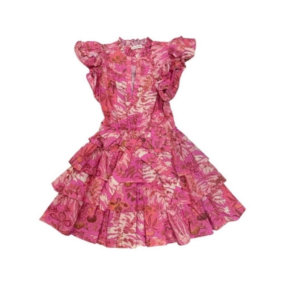 ULLA JOHNSON Lulua Mini Pink Dress in camellia Sz 12 - Picture 9 of 9